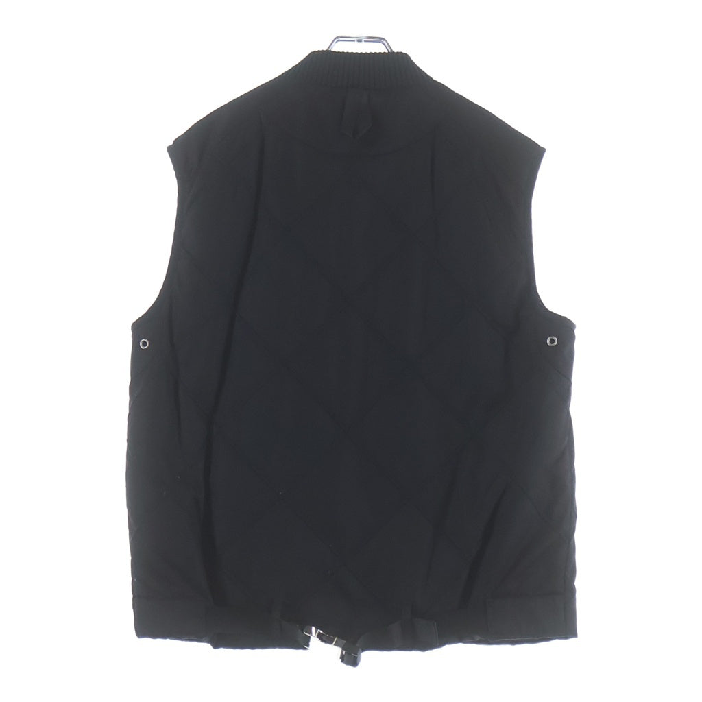 PRADA(プラダ) 19AW トライアングルロゴプレート ジップアップ ナイロン キルティングベスト ブラック SGB315