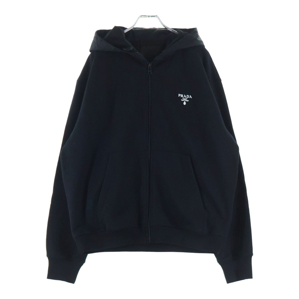 PRADA(プラダ) 21AW ロゴプリント ジップアップ スウェットパーカー ブラック UJL186