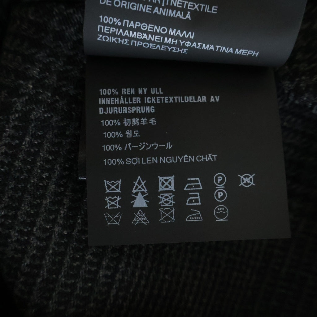 PRADA(プラダ) 23SS グレンチェックウール ジップ 長袖シャツ ブラック SC540 S211