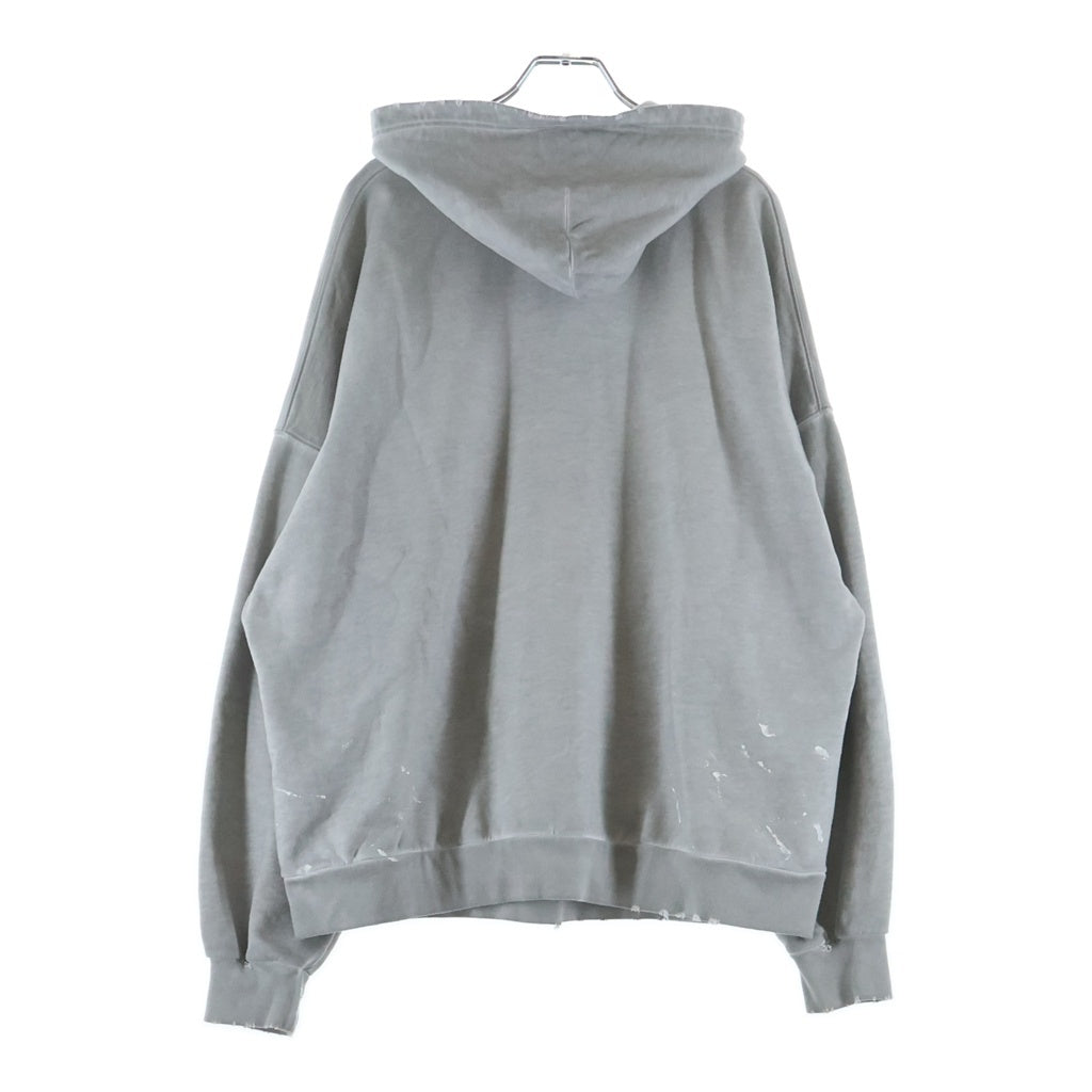 BALENCIAGA(バレンシアガ) 22AW スローガン ロゴプリントスウェット プルオーバーパーカーグレー 675003 TMVH4