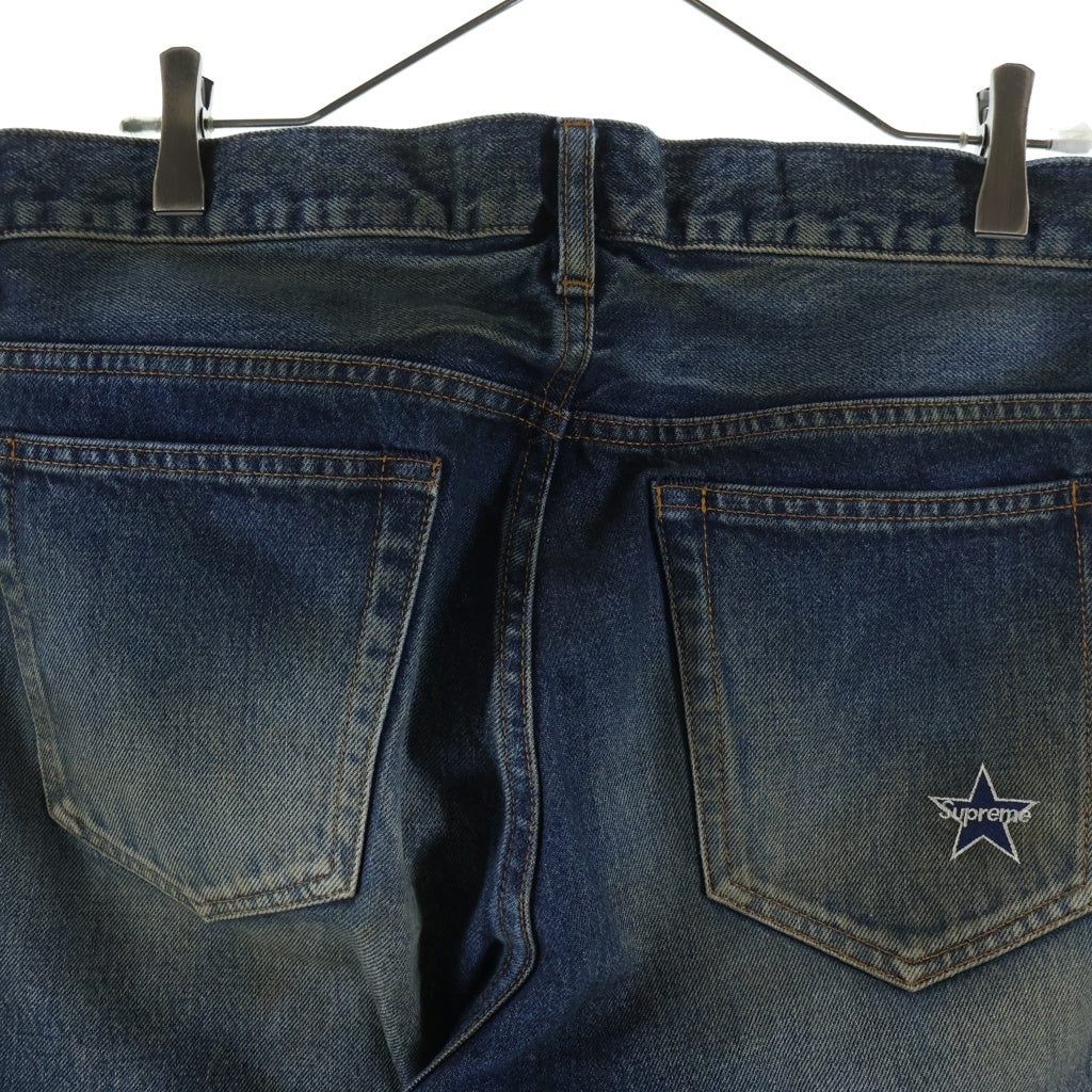 SUPREME(シュプリーム) 25SS Distressed Loose Fit Selvedge Jean ディストレスト ルーズ フィット セルビッジ ジーンズ バック ロゴ スター 加工 デニムパンツ