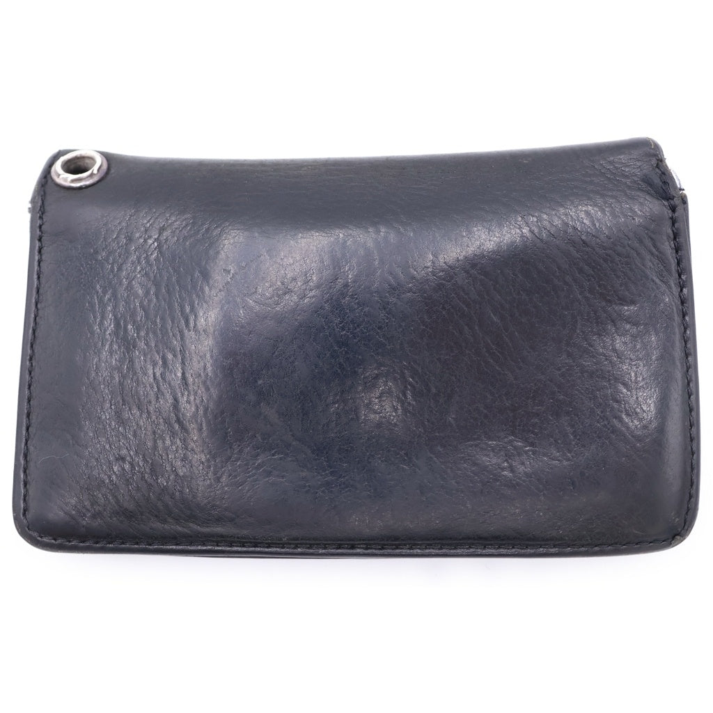 CHROME HEARTS(クロムハーツ) 1ZIP 1ジップ クロスボールボタンレザーウォレット 財布 ブラック BCA363