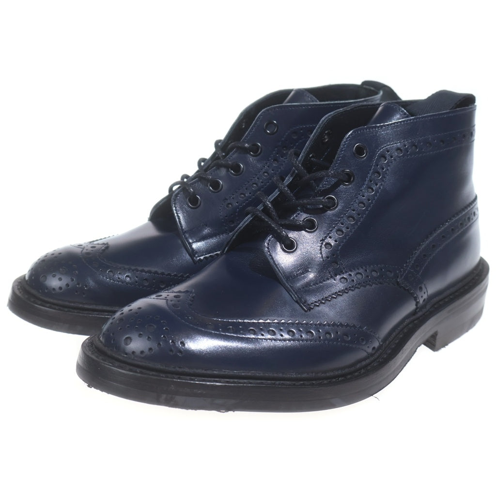 Tricker's(トリッカーズ) COUNTRY BOOTS M5833 フルブローグ カントリー ブーツ ビジネスシューズ ネイビー US7.5