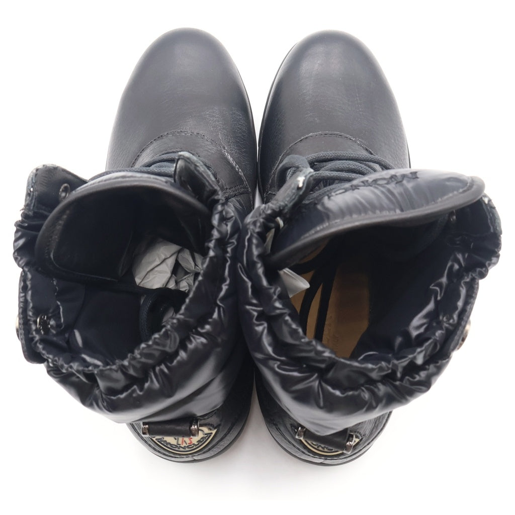 MONCLER(モンクレール) ダウン レースアップ レザー ブーツ ブラック