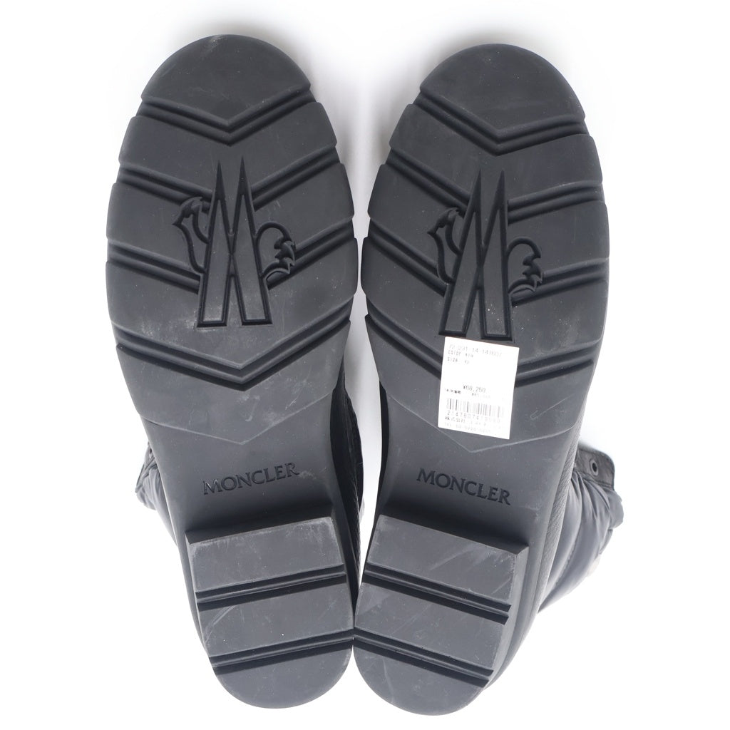 MONCLER(モンクレール) ダウン レースアップ レザー ブーツ ブラック