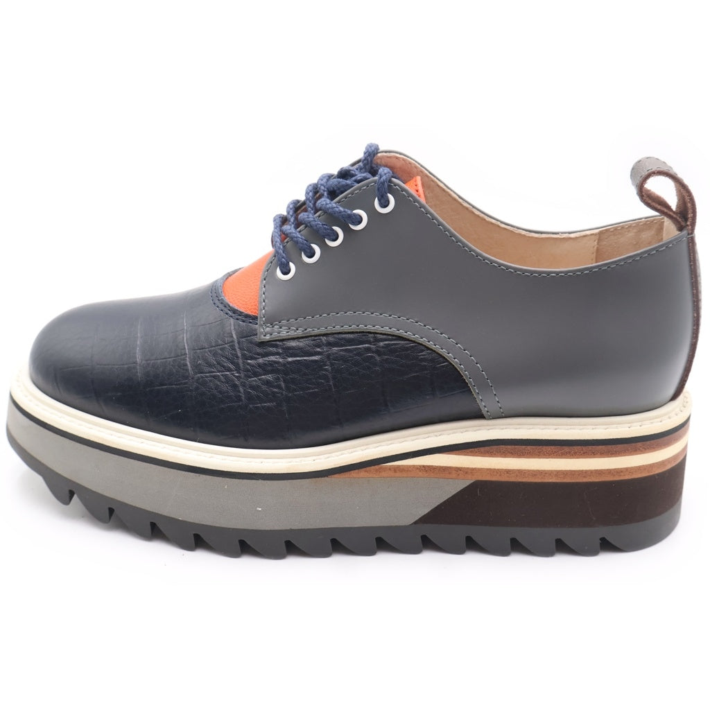 Hender Scheme(エンダースキーマ) MILLS ミルズ シャークソール レザー シューズ ブラック/グレー