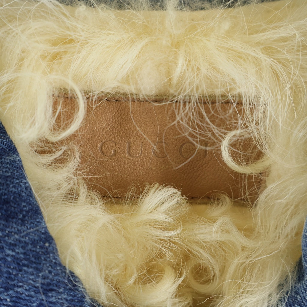GUCCI(グッチ) ダメージ加工 ボア ムートン デニムジャケット インディゴ