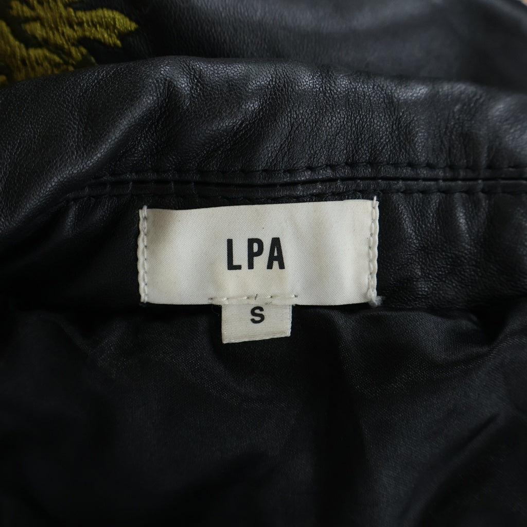 NO BRAND(ノーブランド) LPA エルピーエー スタッズ 薔薇 バラ装飾 ダブルレザーライダースジャケット ブラック