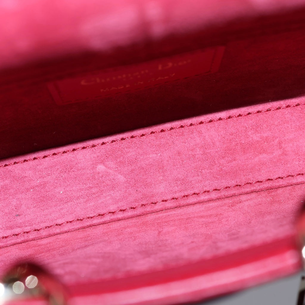Christian Dior(クリスチャンディオール) Lady D-Joy レディ ディージョイ カナージュ ラムスキン レザーハンド ショルダーバッグ レッド S0910ONGE レディース