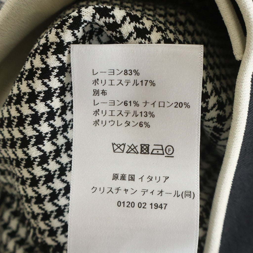 Christian Dior(クリスチャンディオール) ハンドトゥース 千鳥柄 ニットスカート レディース ブラック/ホワイト 424J11AM534