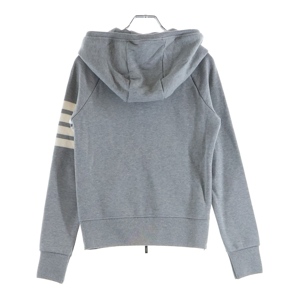 THOM BROWNE(トムブラウン) 4Bar Tricolor Zip Parka 4バー トリコロール スウェット ジップパーカー レディース グレー FJT001A-00535055