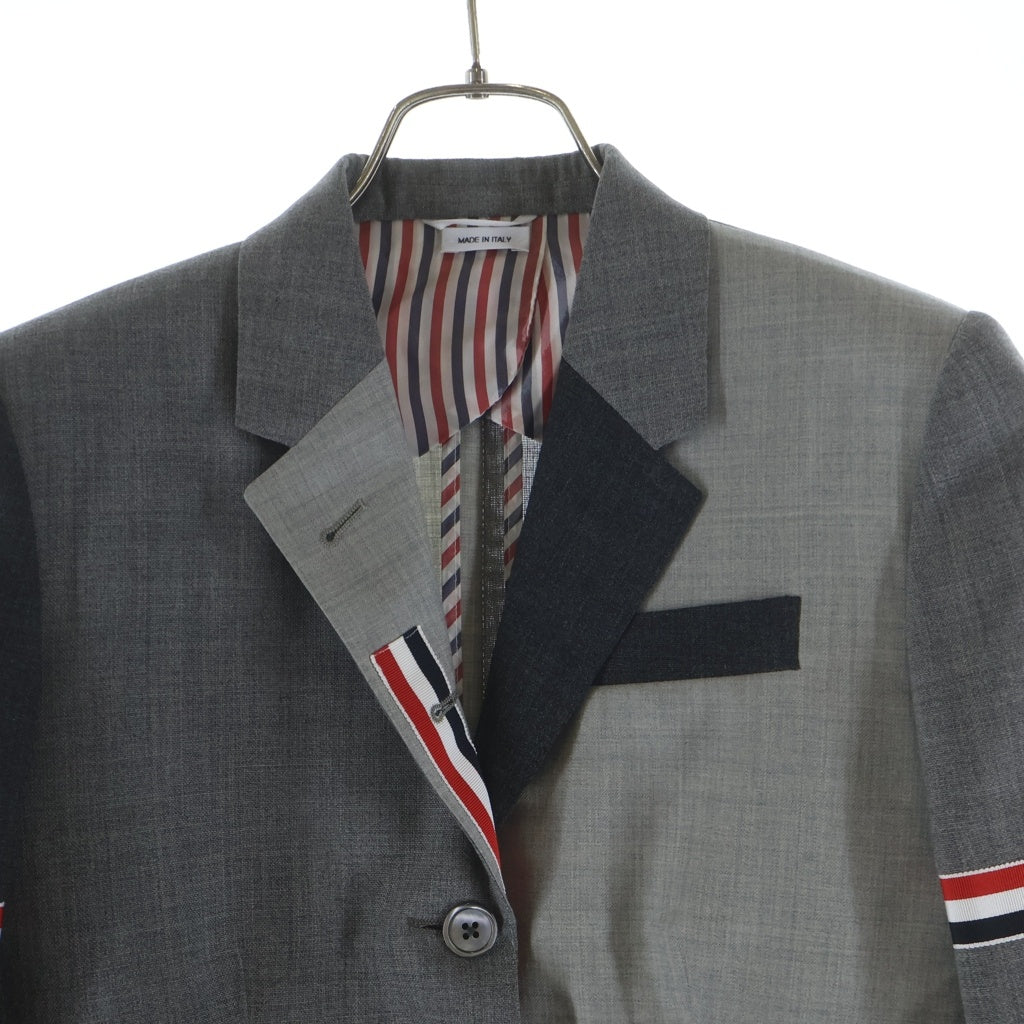 THOM BROWNE(トムブラウン) Fresco Funmix Blazer フレスコ ファンミックス ブレザージャケット レディース グレー FBC010F00473025