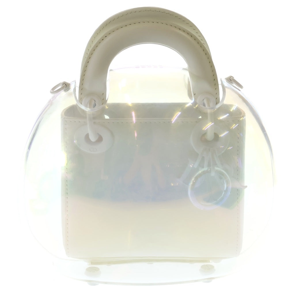 Christian Dior(クリスチャンディオール) Lady D-Dior レディ ディーディオール カプセル ミニ ハンド ショルダーバッグ クリア/ホワイト レディース