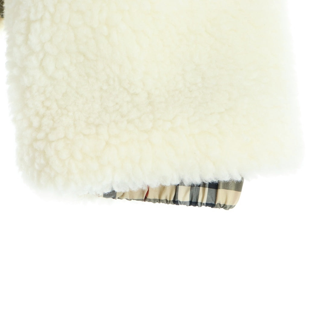 BURBERRY(バーバリー) ボアフリース 裏地チェック フーディー ジップアップパーカー レディース ホワイト 8072060