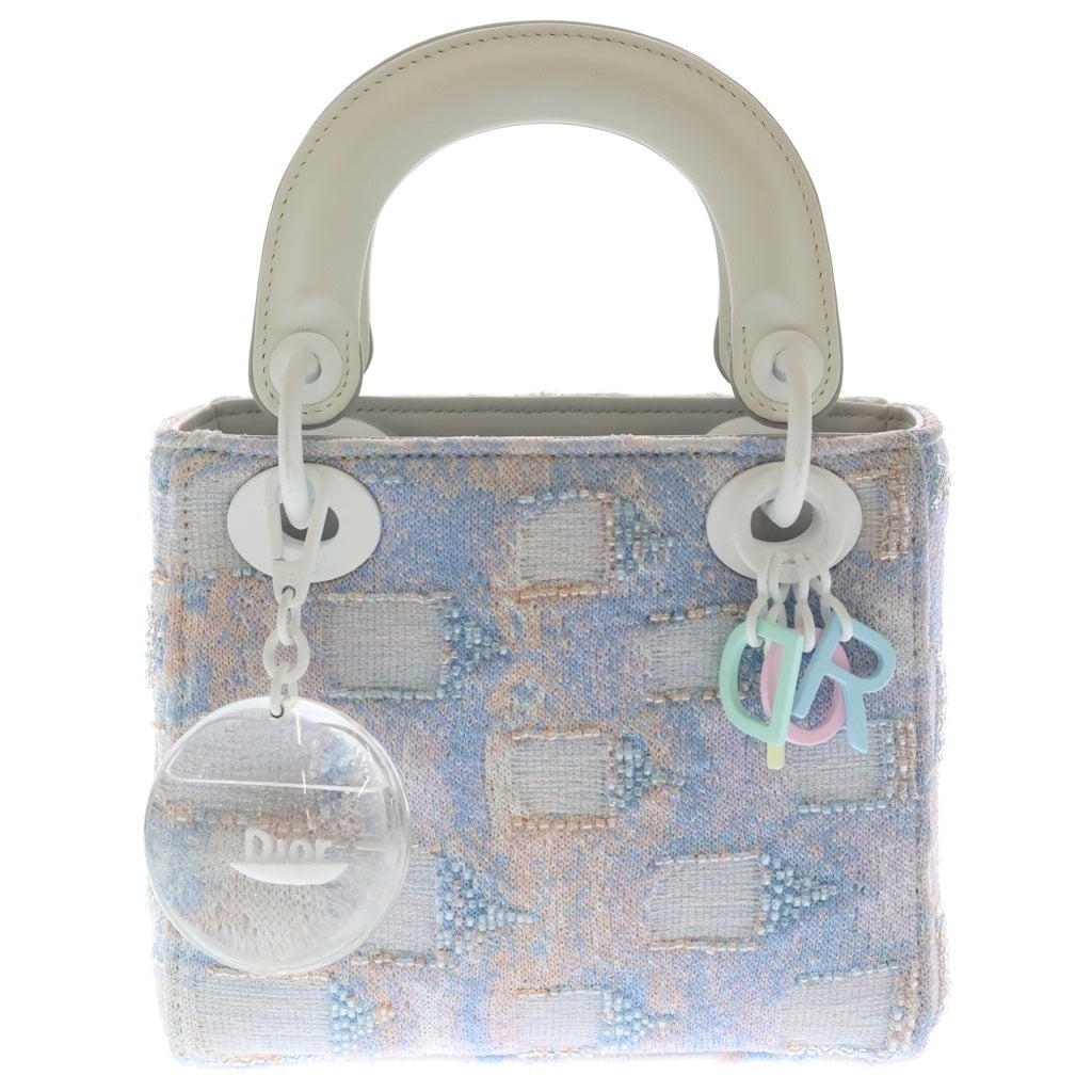 Christian Dior(クリスチャンディオール) Lady D-Dior レディ ディーディオール アート ハンド ショルダーバッグ ブルー/グレー レディース