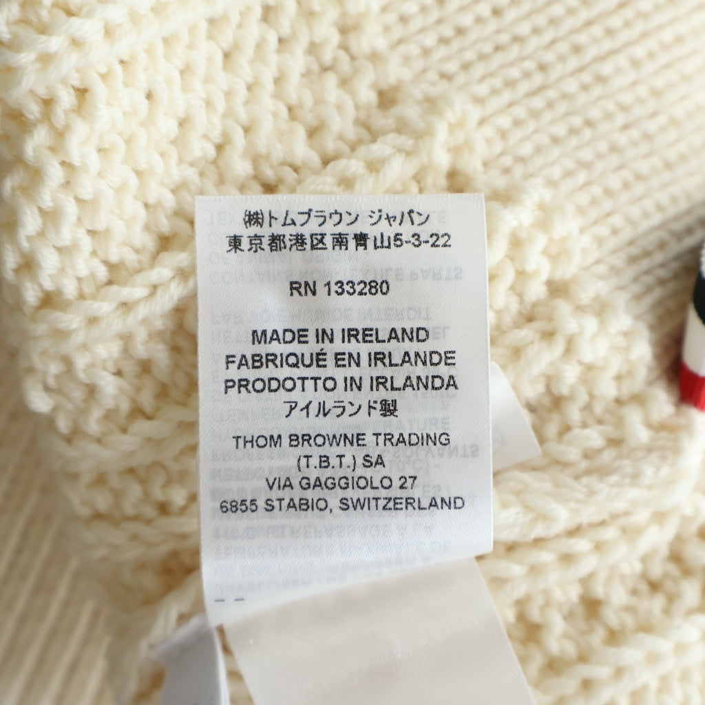 THOM BROWNE(トムブラウン) Tricolor Knit Sweater トリコロール ケーブルニット セーター レディース アイボリー FKA438A-Y1024