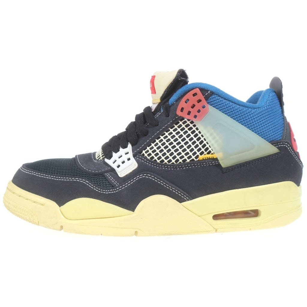 NIKE(ナイキ) ×UNION AIR JORDAN 4 Off Noir ユニオン エアジョーダン4 オフノワール スニーカー ブラック/ブルー US9.5/27.5cm DC9533-001