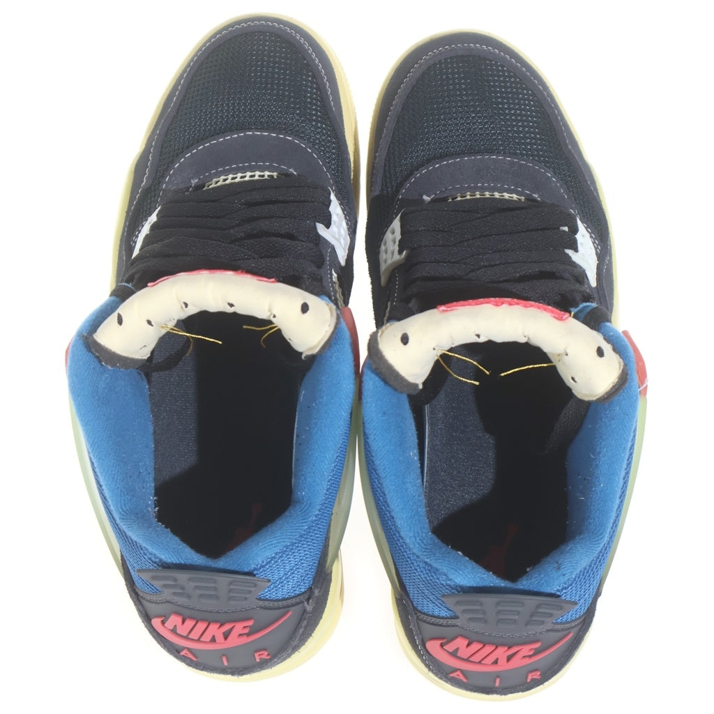 NIKE(ナイキ) ×UNION AIR JORDAN 4 Off Noir ユニオン エアジョーダン4 オフノワール スニーカー ブラック/ブルー US9.5/27.5cm DC9533-001
