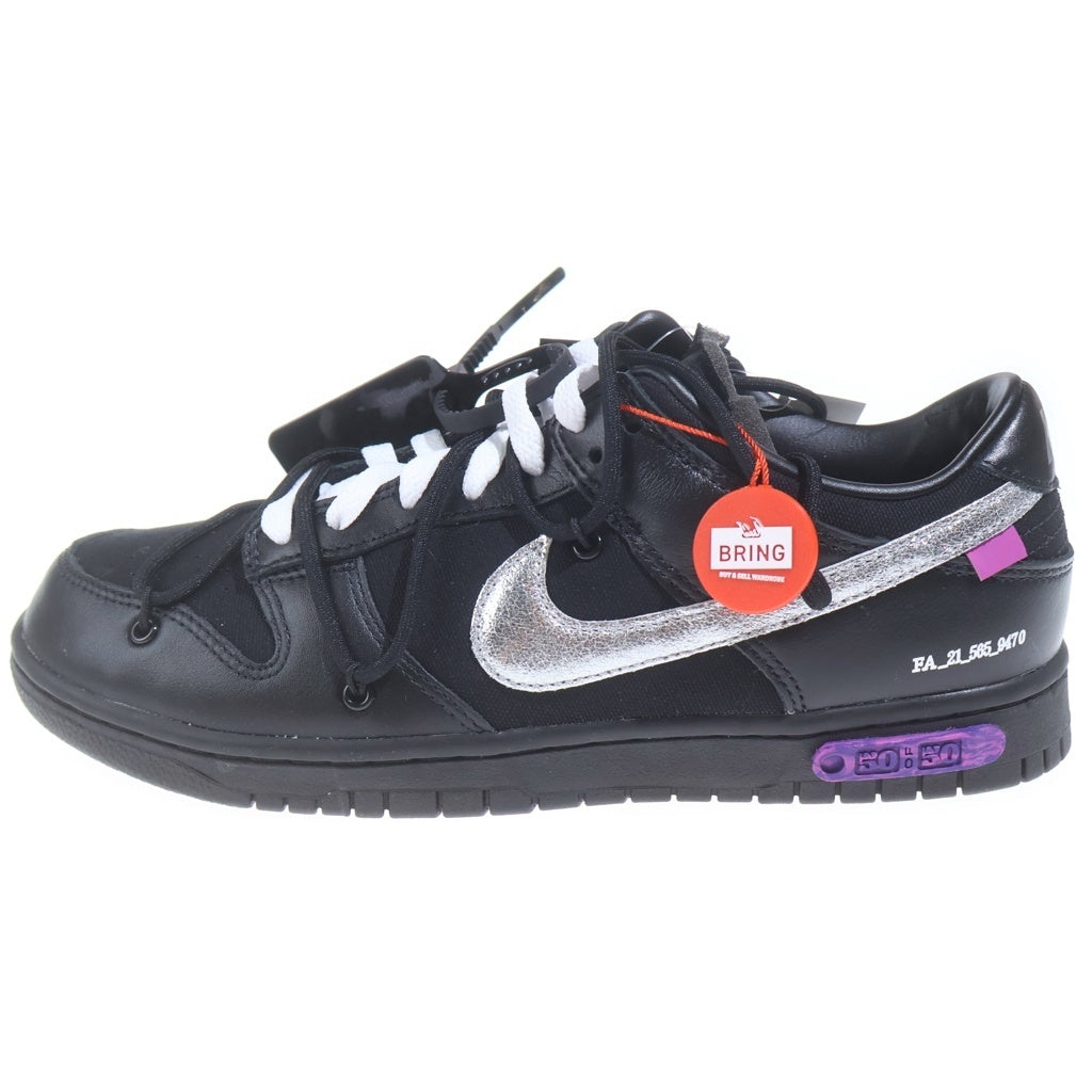 NIKE(ナイキ) ×Off-White Dunk Low 1 of 50 Lot.50 オフホワイト ダンク ローカットスニーカー ブラック US9.5/27.5cm DM1602-001
