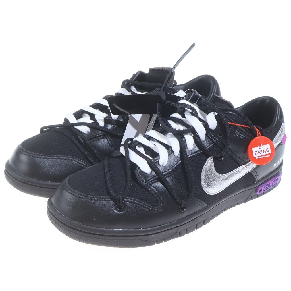 NIKE(ナイキ) ×Off-White Dunk Low 1 of 50 Lot.50 オフホワイト ダンク ローカットスニーカー ブラック US9.5/27.5cm DM1602-001