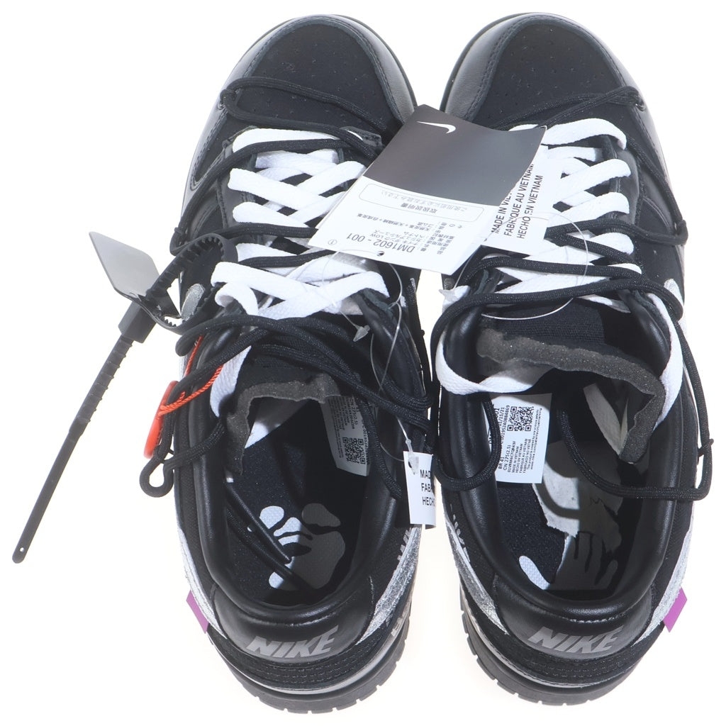 NIKE(ナイキ) ×Off-White Dunk Low 1 of 50 Lot.50 オフホワイト ダンク ローカットスニーカー ブラック US9.5/27.5cm DM1602-001