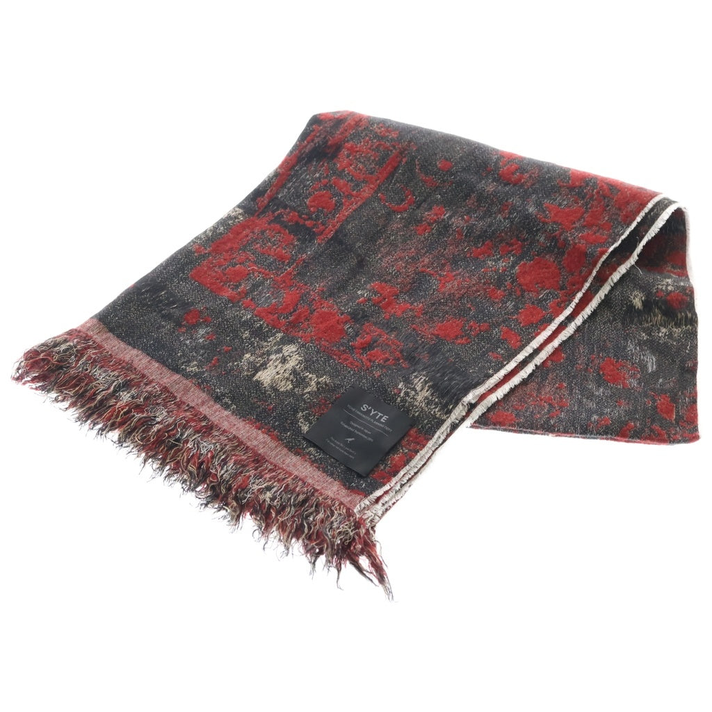 s'yte(サイト) FLORAL JACQUARD STOLE フローラルジャガードストール グレー/レッド UB-L15-024 レディース