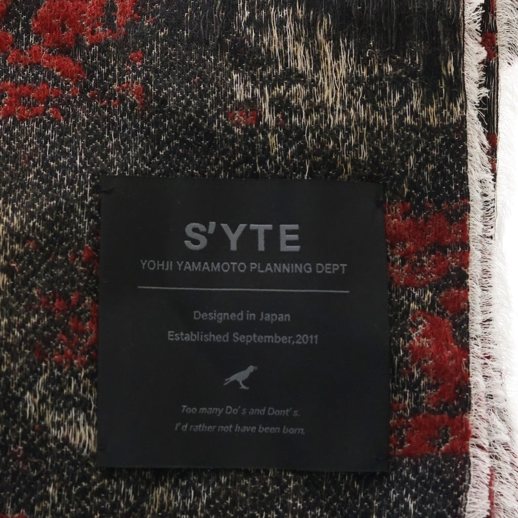 s'yte(サイト) FLORAL JACQUARD STOLE フローラルジャガードストール グレー/レッド UB-L15-024 レディース
