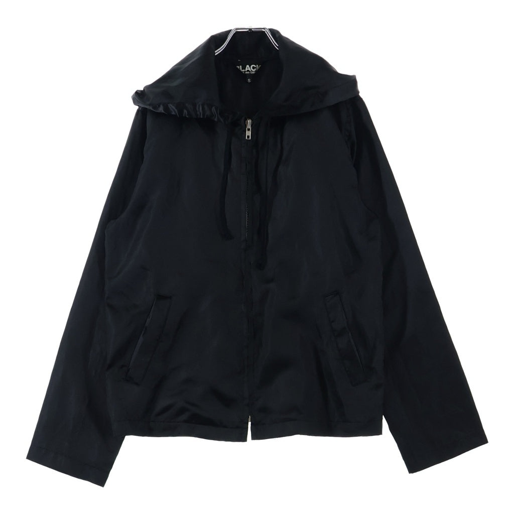 BLACK COMME des GARCONS(ブラックコムデギャルソン) 22AW ジップアップ サテン長袖シャツ ジャケット ブラック 1J-J032