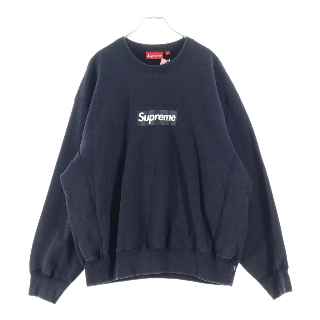 SUPREME(シュプリーム) 25SS Washed Box Logo Crewneck ウォッシュド加工 ボックスロゴ クルーネックスウェットトレーナー ブラック