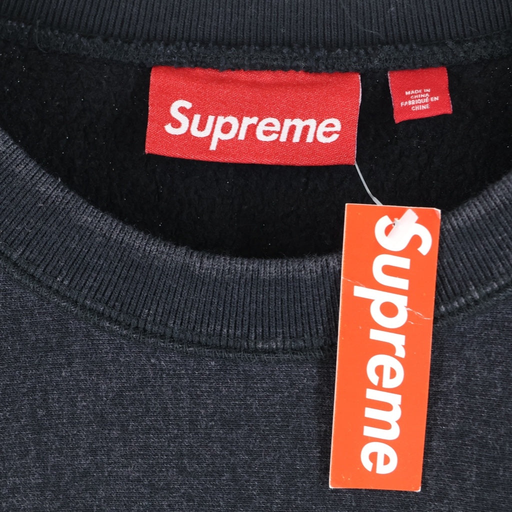 SUPREME(シュプリーム) 25SS Washed Box Logo Crewneck ウォッシュド加工 ボックスロゴ クルーネックスウェットトレーナー ブラック