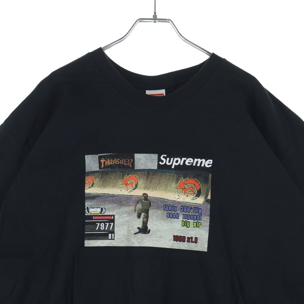 SUPREME(シュプリーム) 21AW ×Thrasher Game Tee スラッシャー ゲーム プリント クルーネック 半袖Tシャツ カットソー ブラック