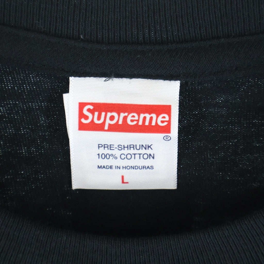 SUPREME(シュプリーム) 25SS ×SpongeBob Castelli Racing L/S Tee スポンジボブ カステリ レーシング ロゴプリント クルーネック 長袖Tシャツ カットソー ブラック