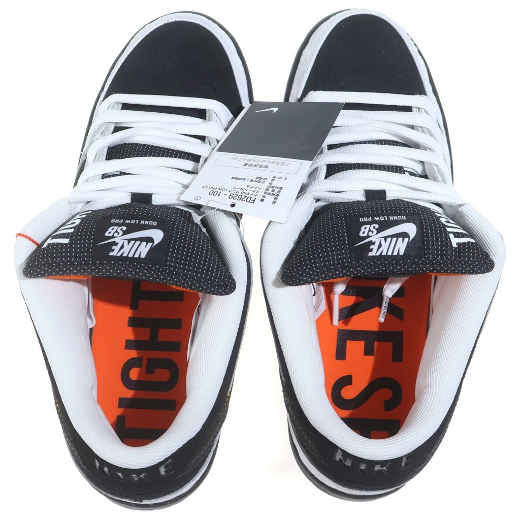NIKE SB(ナイキエスビー) ×TIGHTBOOTH DUNK LOW PRO FD2629-100 タイトブース ダンク ローカットスニーカー ホワイト/ブラック US10/28cm