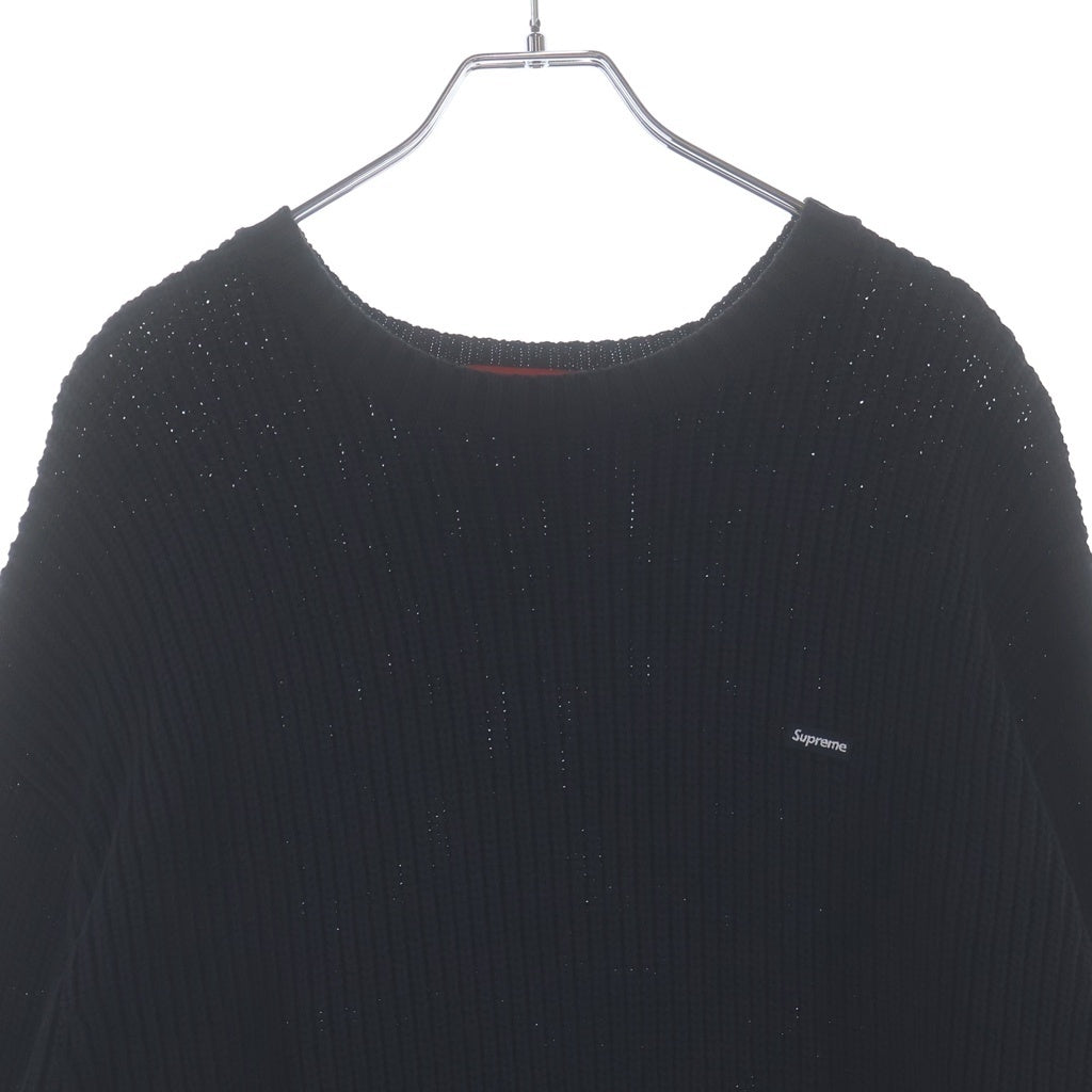 SUPREME(シュプリーム) 21AW Small Box Logo Ribbed Sweater スモールボックスロゴ コットン ニット セーター ブラック