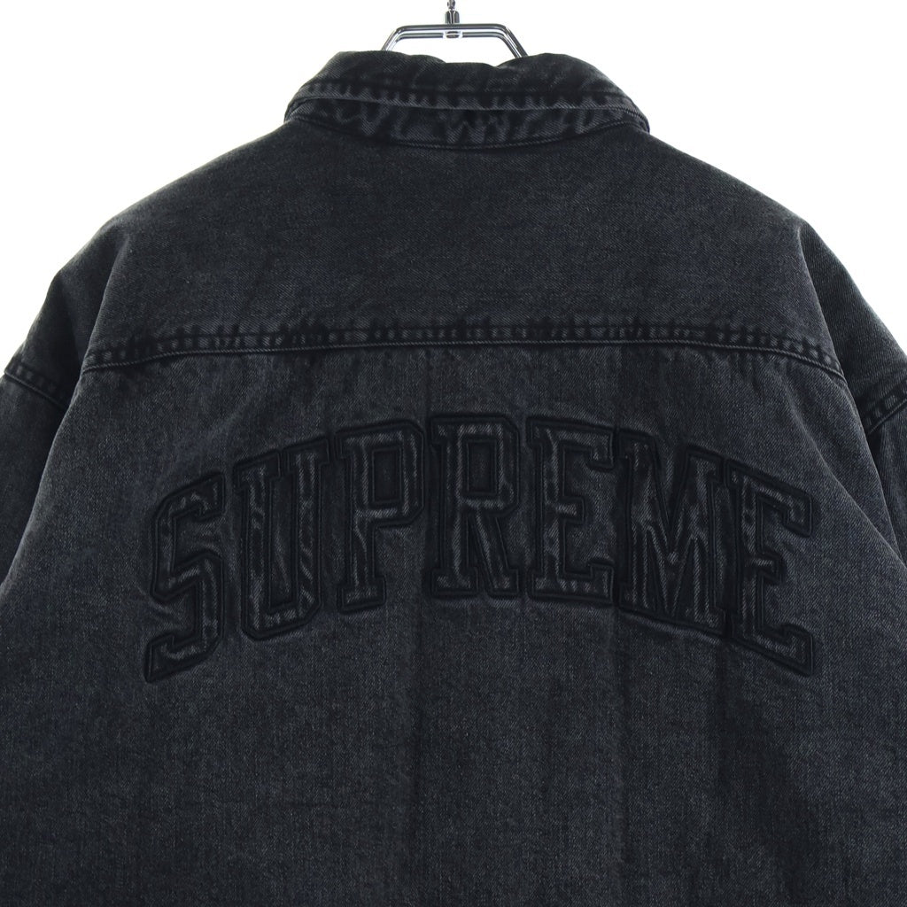 SUPREME(シュプリーム) 24AW Faux Shearling Lined Work Shirt 裏地シアリング デニムジャケット ブラック