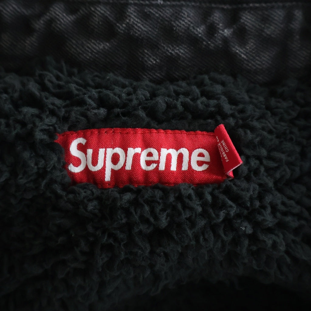 SUPREME(シュプリーム) 24AW Faux Shearling Lined Work Shirt 裏地シアリング デニムジャケット ブラック