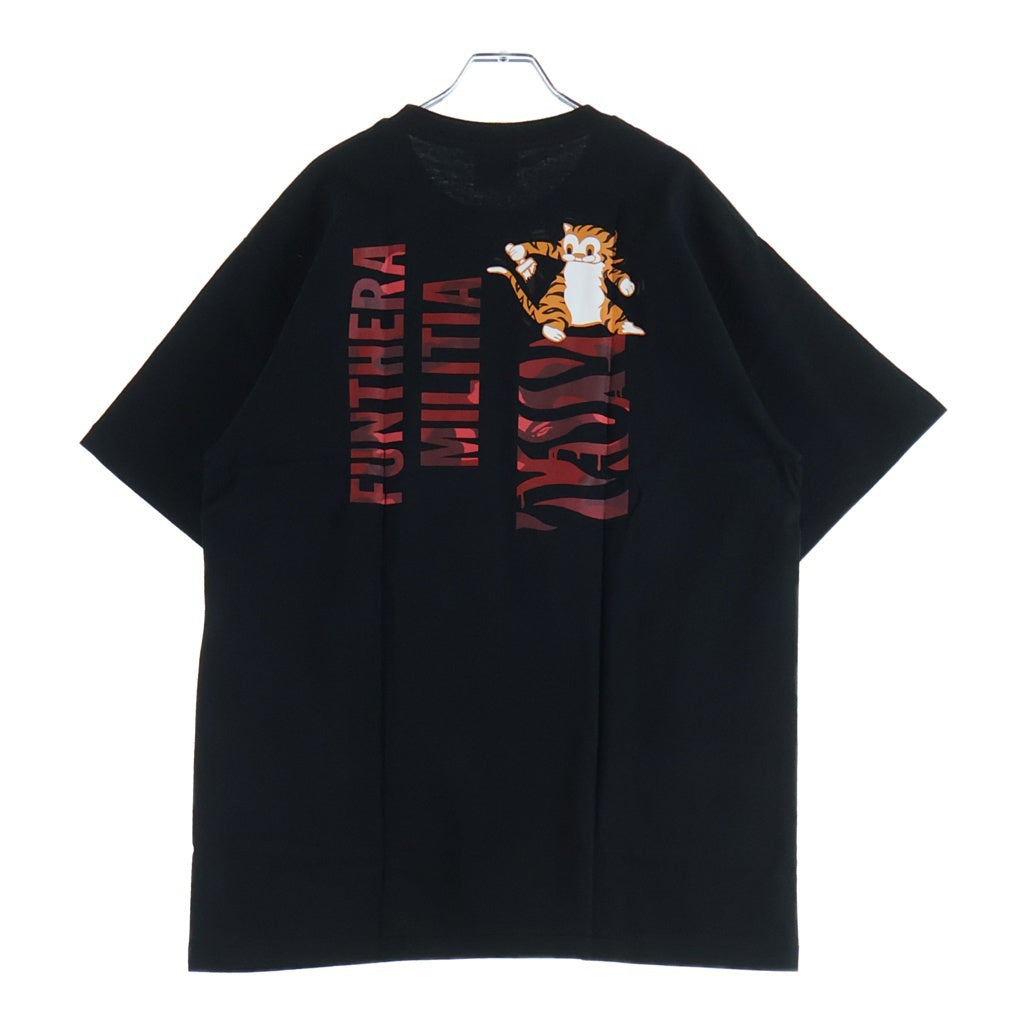 BAPE BY A BATHING APE(ベイプ ア ベイシング エイプ) Color Camo Tiger Tee カラーカモ タイガー プリント クルーネック 半袖Tシャツ カットソー ブラック