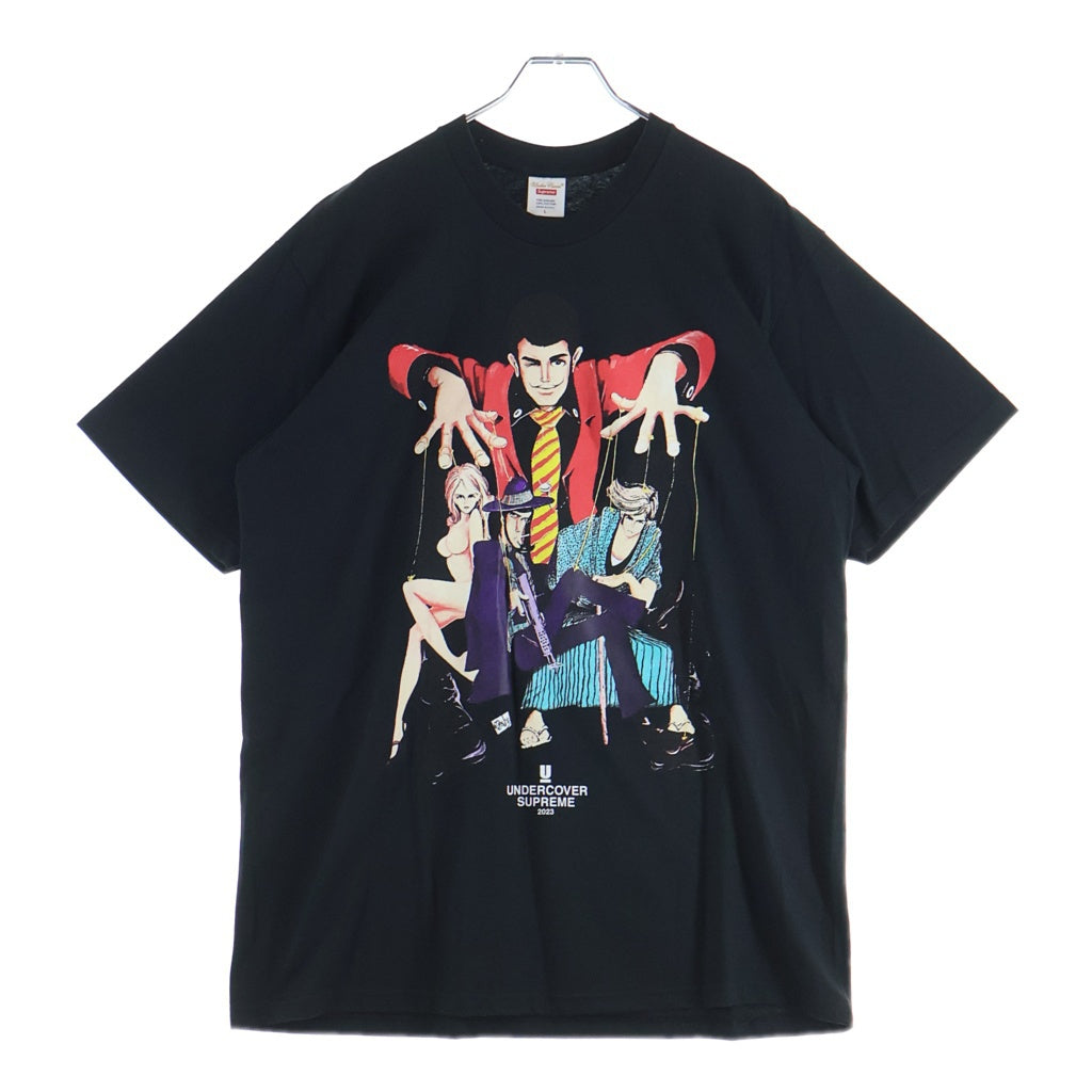 SUPREME(シュプリーム) 23SS ×UNDERCOVER Lupin Tee アンダーカバー ルパン三世 プリント クルーネック 半袖Tシャツ カットソー ブラック