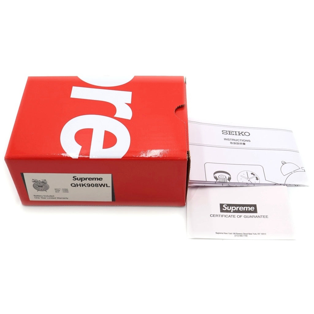 SUPREME(シュプリーム) 22AW ×SEIKO Alarm Clock セイコー ボックスロゴ アラーム時計 目覚まし時計 ホワイト