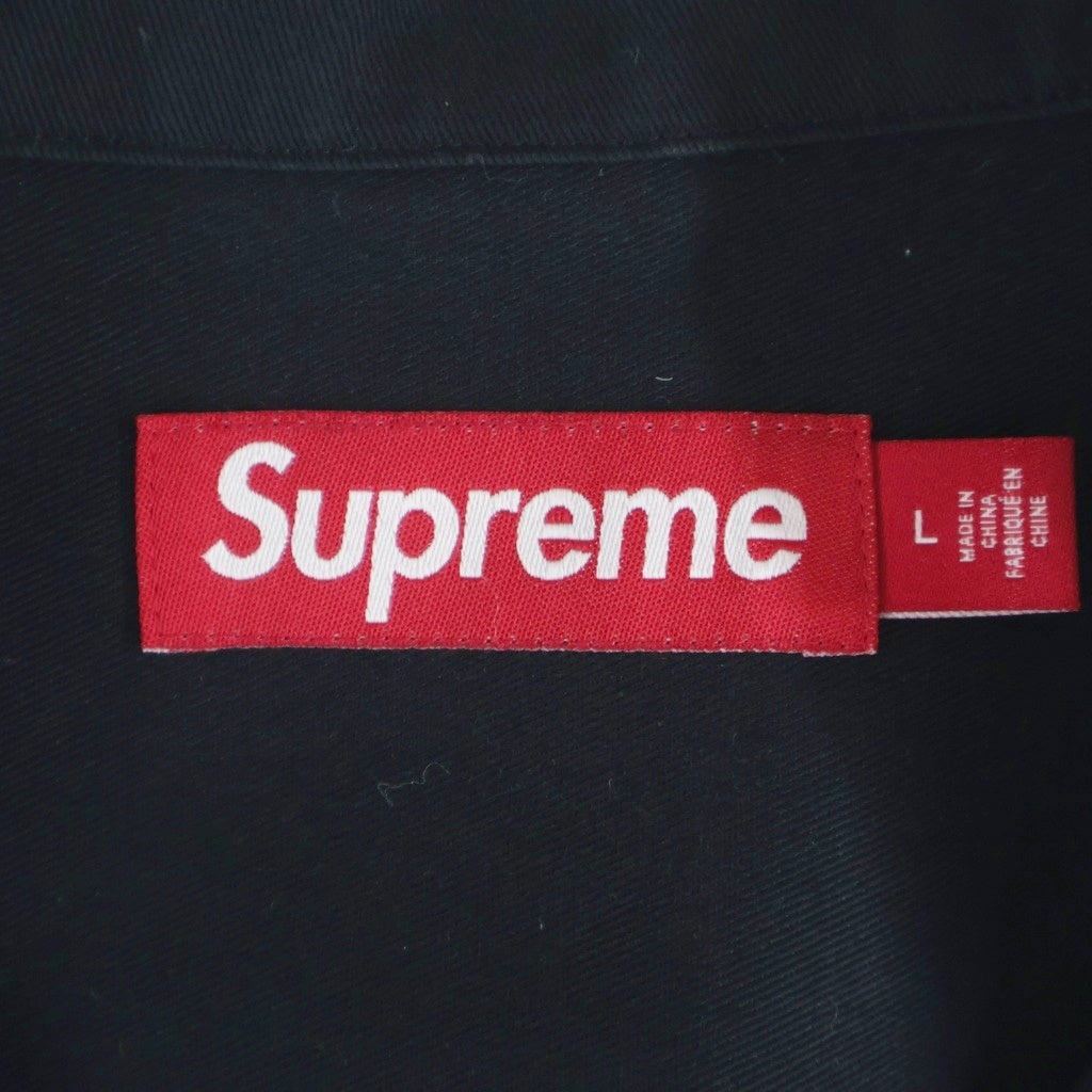 SUPREME(シュプリーム) 23AW Thermal Sleeve Work Shirt サーマルスリーブ ワッペンロゴ ワーク 長袖シャツ ブラック