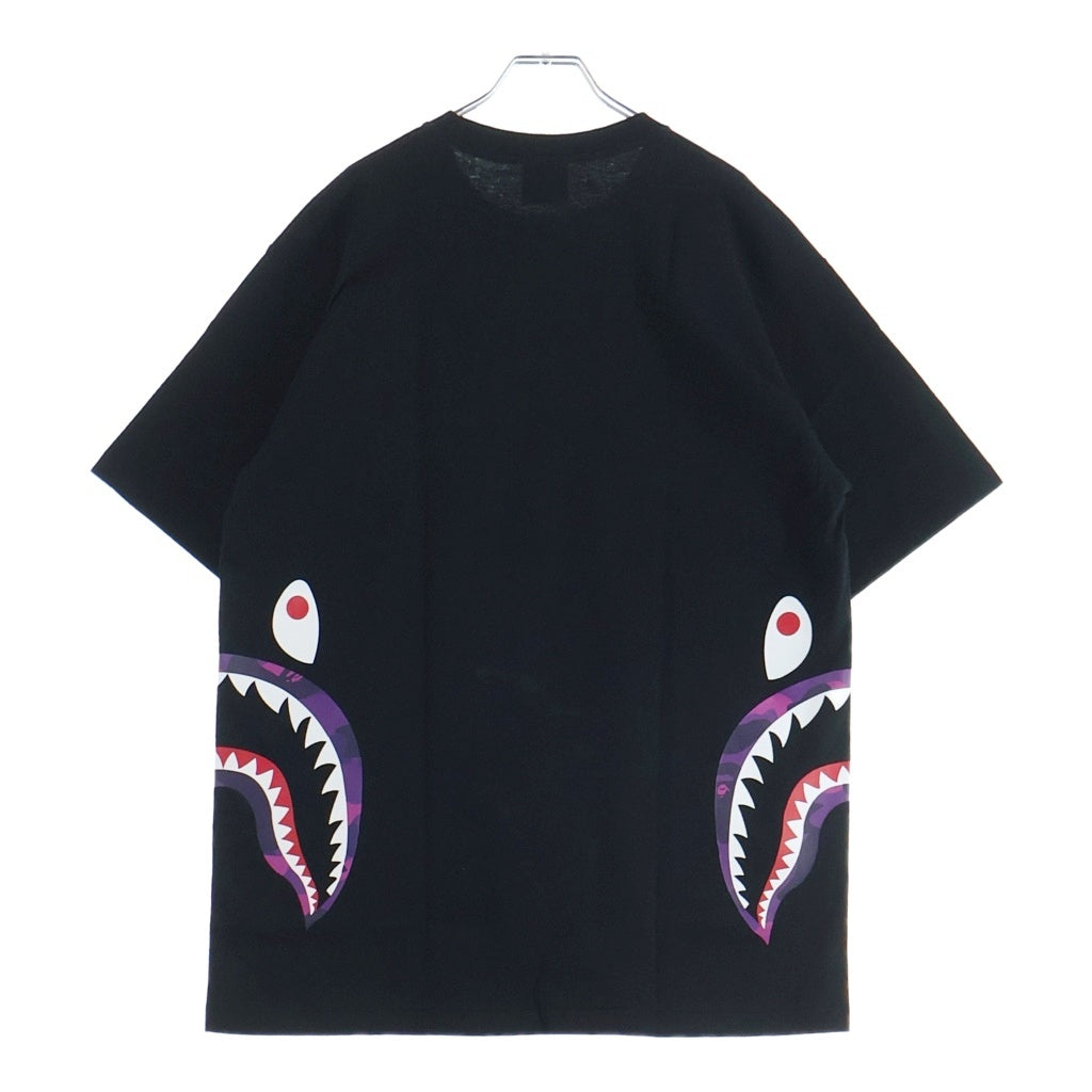 BAPE BY A BATHING APE(ベイプ ア ベイシング エイプ) Color Camo Side Shark Tee カラーカモ サイドシャーク プリント クルーネック 半袖Tシャツ カットソー ブラック
