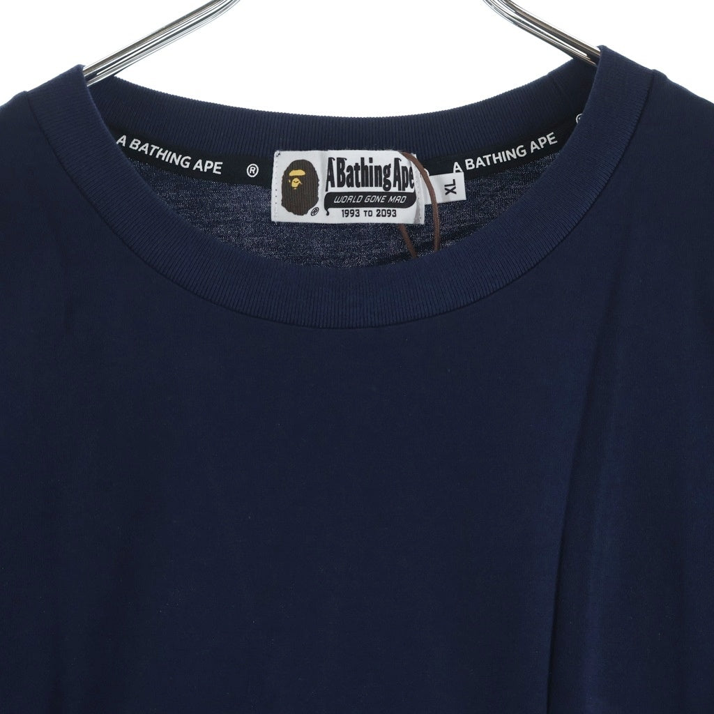 A BATHING APE(アベイシングエイプ) Shark Shoulder Tee シャーク ショルダープリント クルーネック 半袖Tシャツ カットソー ネイビー