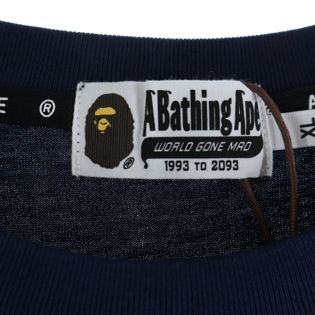 A BATHING APE(アベイシングエイプ) Shark Shoulder Tee シャーク ショルダープリント クルーネック 半袖Tシャツ カットソー ネイビー
