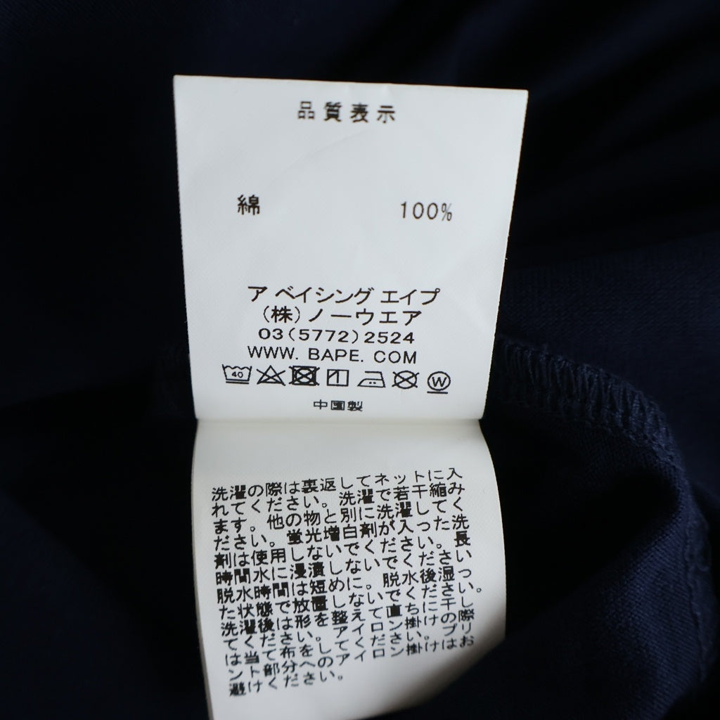 A BATHING APE(アベイシングエイプ) Shark Shoulder Tee シャーク ショルダープリント クルーネック 半袖Tシャツ カットソー ネイビー