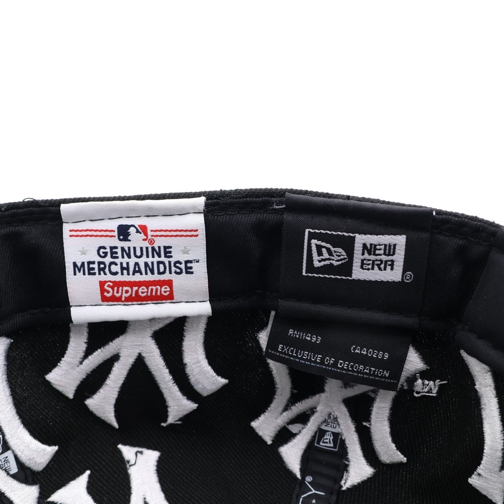 SUPREME(シュプリーム) 21AW ×NEW ERA New York Yankees MLB ニューエラ ニューヨークヤンキース ボックスロゴ ベースボールキャップ 帽子 ブラック