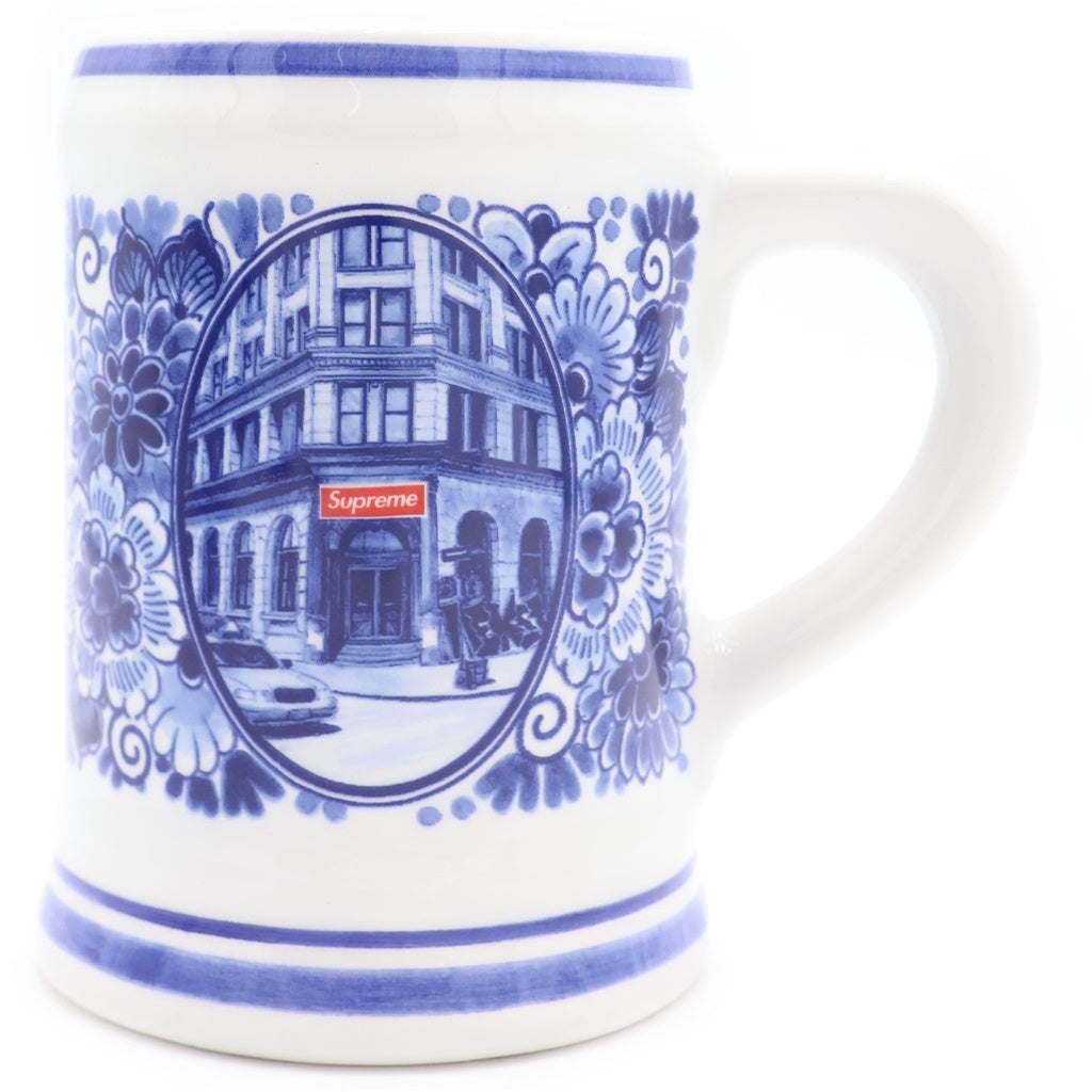 SUPREME(シュプリーム) 21SS ×Royal Delft 190 Bowery Beer Mug ロイヤルデルフト バワリービアー マグカップ ホワイト/ブルー ■