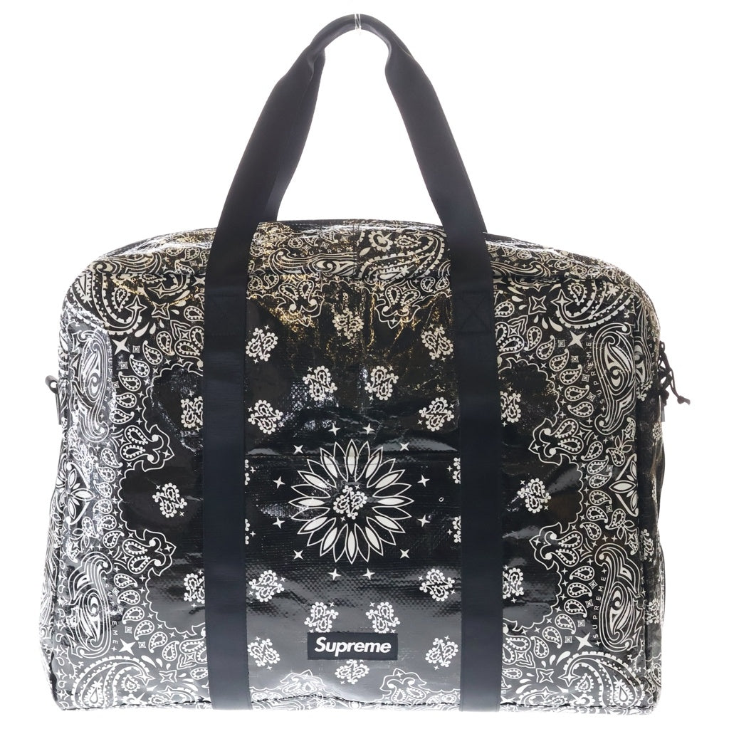 SUPREME(シュプリーム) 21SS Bandana Tarp Large Duffle Bag バンダナ ペイズリー タープ ラージ ダッフルバッグ ハンドバッグ ブラック