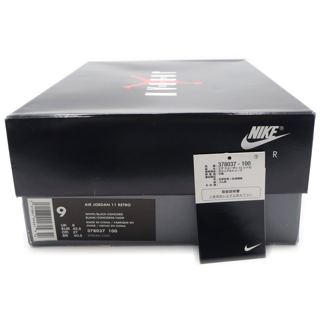 NIKE(ナイキ) AIR JORDAN 11 RETRO CONCORD 2018 378037-100 エアジョーダン11 レトロ コンコルド ハイカットスニーカー ホワイト/ブラック US9/27cm