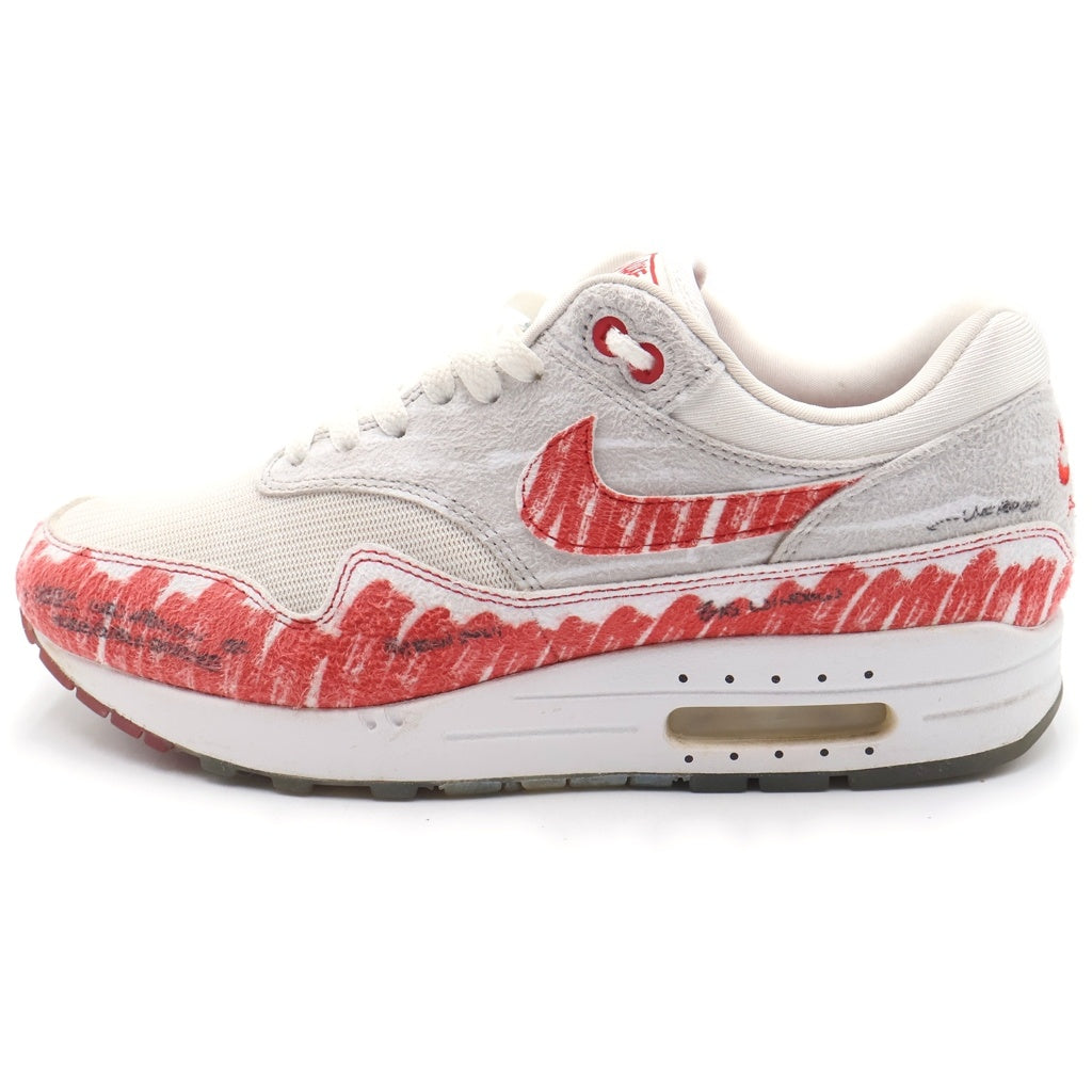NIKE(ナイキ) AIR MAX1 SKETCH TO SHELF CJ4286101 エア マックス1 スケッチ シェルフ ローカットスニーカー ホワイト/レッド US8.5/26.5cm