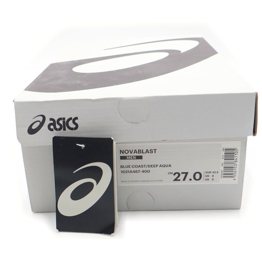 ASICS(アシックス) NOVA BLAST AFFIX STROBE 1021A467-400 ノヴァ ブラスト アフィックス ワークス ローカットスニーカー ブルー/レッド US9/27cm